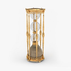 Antique Gold Hourglass 3D model