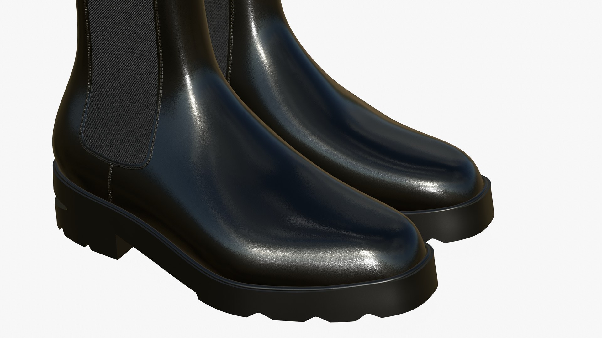 Leather Boots Realistic Black 3D model - TurboSquid 1958162