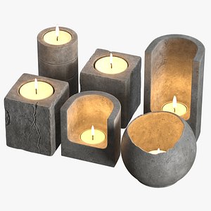 3D Concrete Candleholders