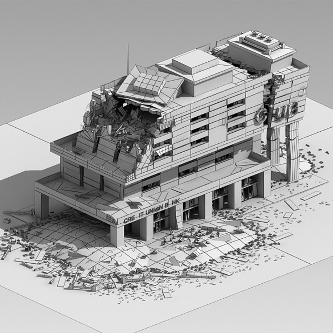 Destroyed Building 3d Model