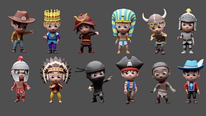 Cartoon kids 3 01 in warrior costumes