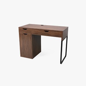 Study Desk 1 - Walnut Wood 3D