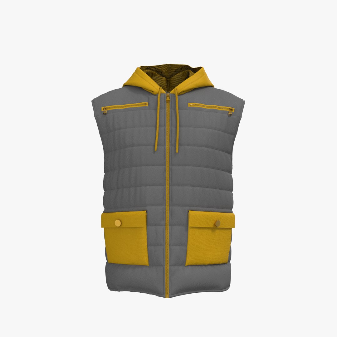 Unisex Puffer Vest 3D Model - TurboSquid 2155689