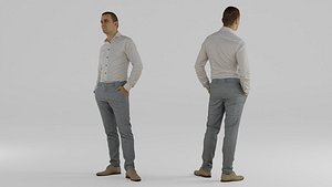 3D Man Waiting Business 1