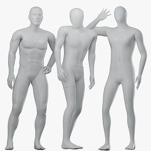 Rigged Male Sport Detailed and Simple Mannequins model