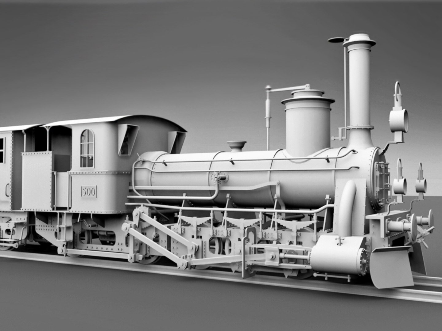 Steam Locomotive 3d Model