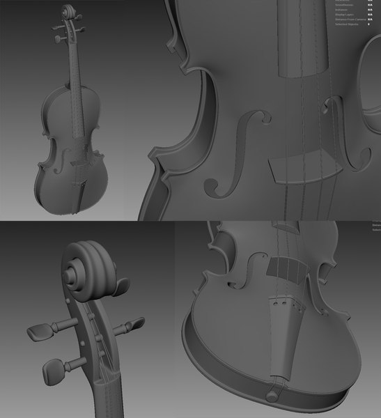 3d model violin string instruments