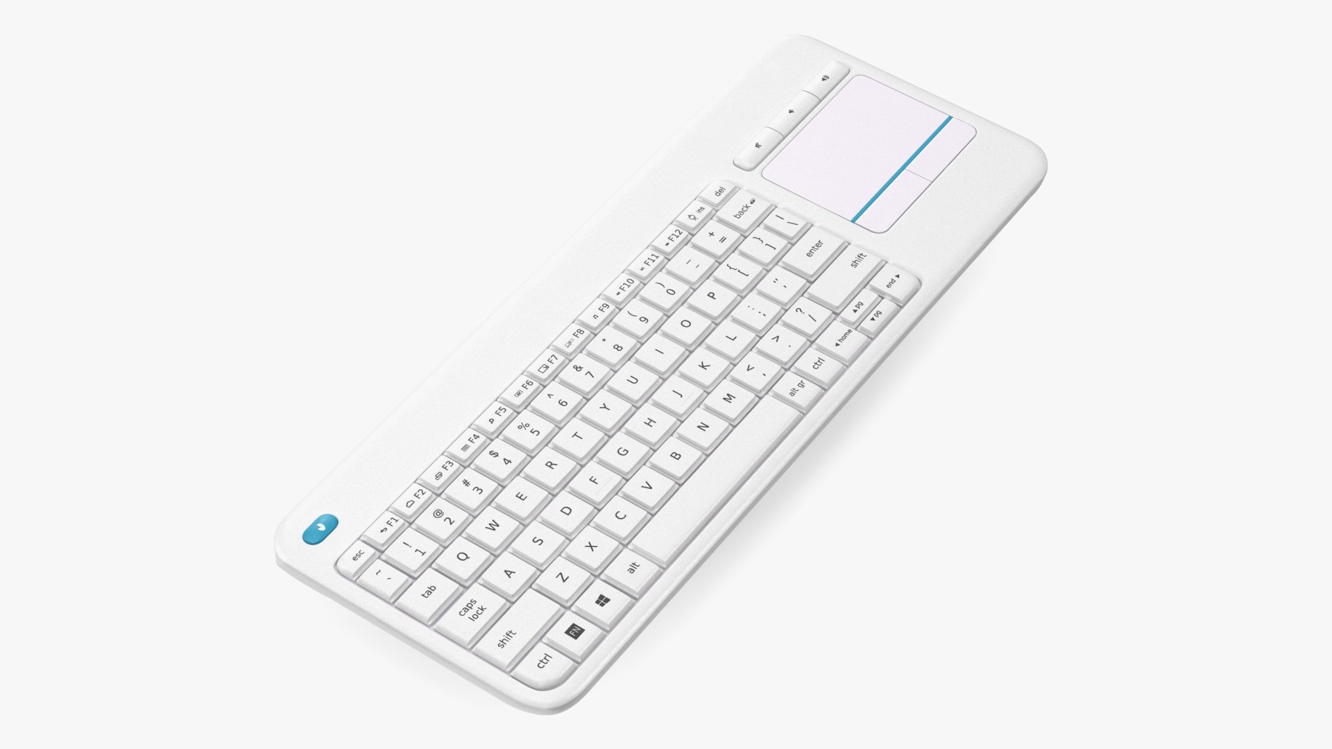 Keyboard With Touchpad White 3D model preview