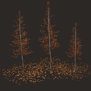 High-Quality Autumn Tree 3D Model Semi Realistic Game-Ready