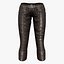 Pantacourt en cuir noir
