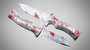 3D Knife 7 Lavender Mist FT With Blood