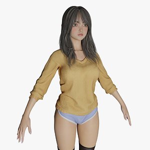 3D model Cute Girl full rigged