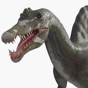 3D Prehistoric Creature Spinosaurus Green Rigged model