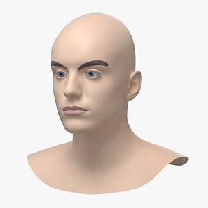Natural Male Head 03 Base Mesh 3D model