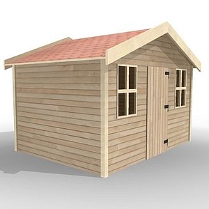 wooden house 3d max