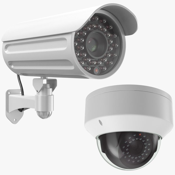 3D real security cameras model