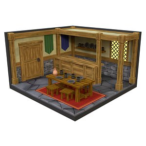 3D Low Poly Medieval Tavern