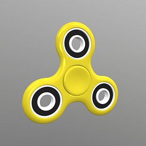 3D Yellow Fidget Spinner