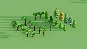 Low Poly Trees Assest 3D