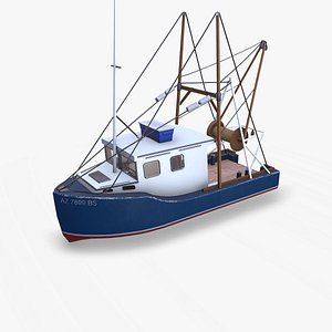 Small Fishing Boat 02 Low-poly PBR 3D model