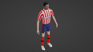 3D Soccer Player - Atletico Madrid
