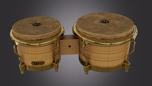 Bongos percussion high-poly PBR model
