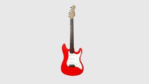 Electric Guitar 01 Red - Music Instrument Design