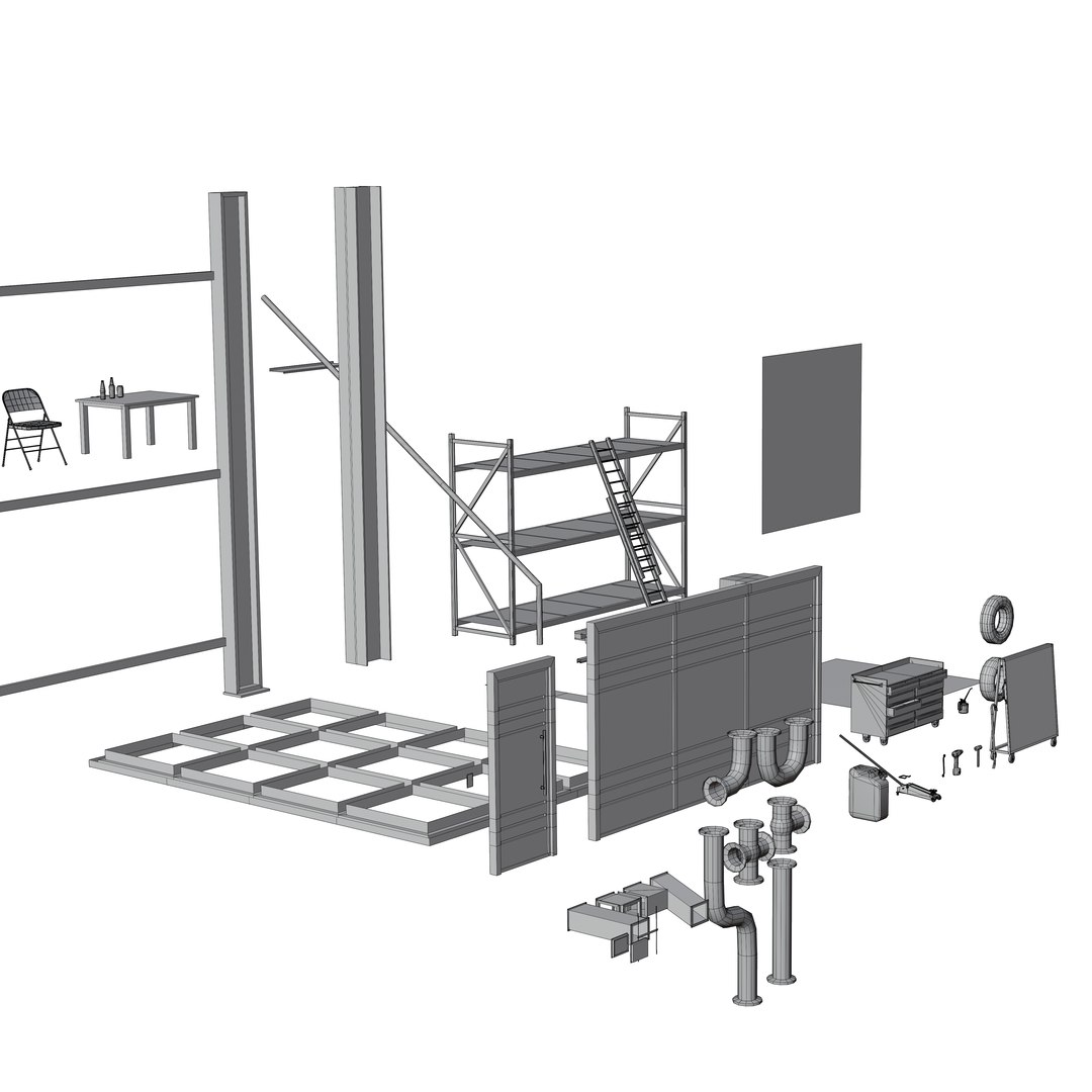 3D Garage props pack model https://p.turbosquid.com/ts-thumb/ca/msBDqE/no/wireframe_1/png/1769348538/1920x1080/fit_q87/c8fda80a60824d198272ef512fd88df6765d4c56/wireframe_1.jpg