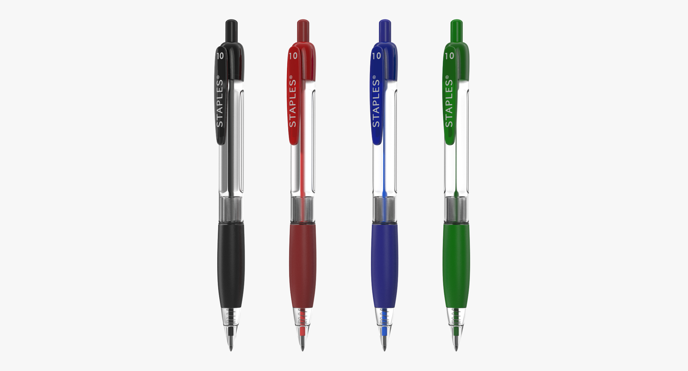 3D retractable ballpoint pens set model TurboSquid 1203441