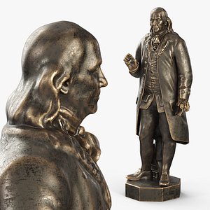 3D Matte Bronze Franklin Statue