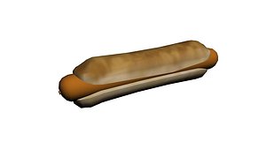 3D Hot Dog low poly