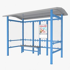 Bus stop clean-dirty 3D model