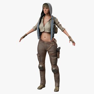 Apocalypse Zombie Survivor Female Character Game Ready PBR