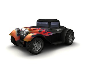 Low poly hot rod