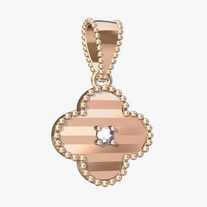 3D zigzag flower pendant