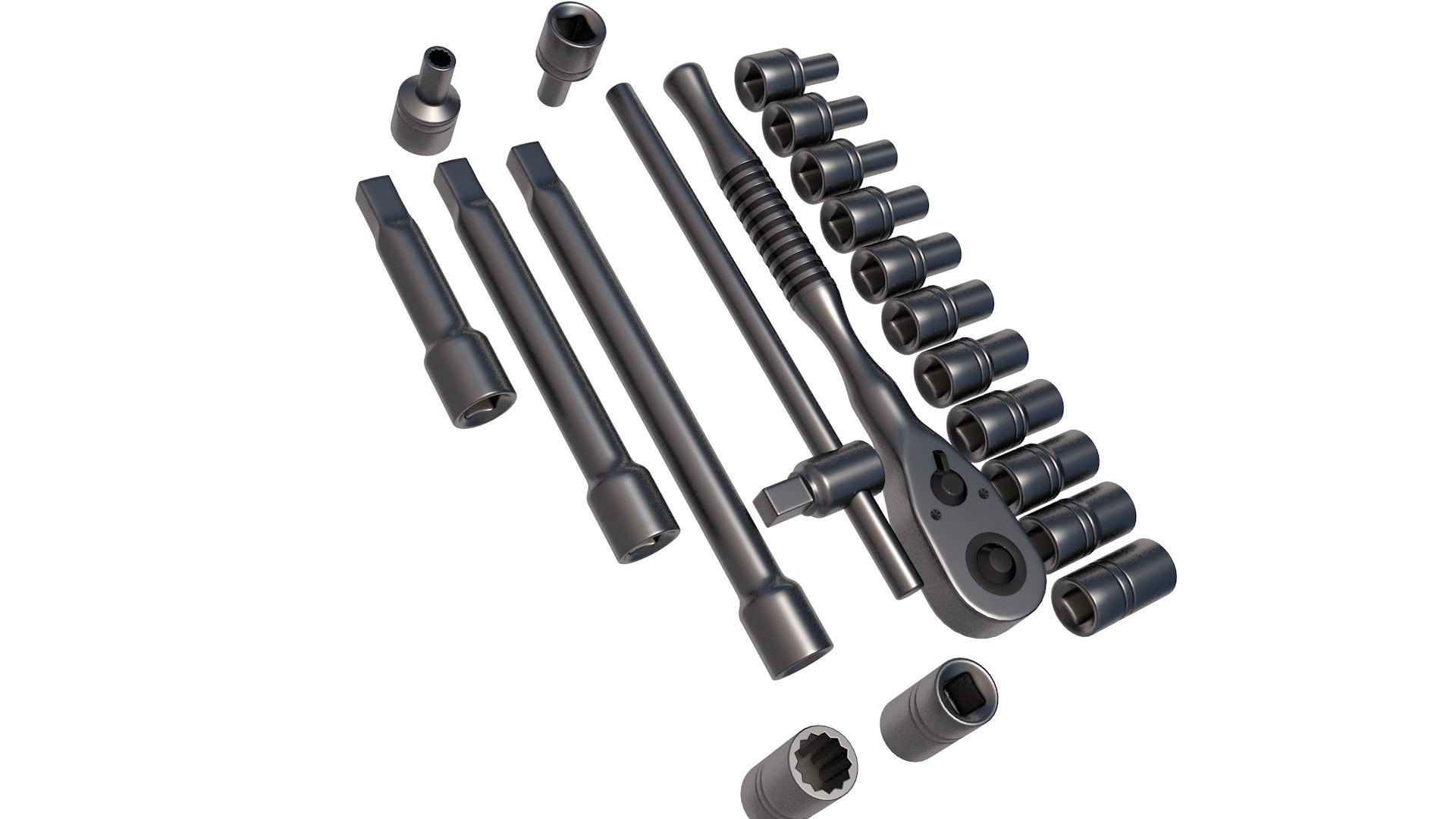 Socket Wrenches 3D Model TurboSquid 1806738