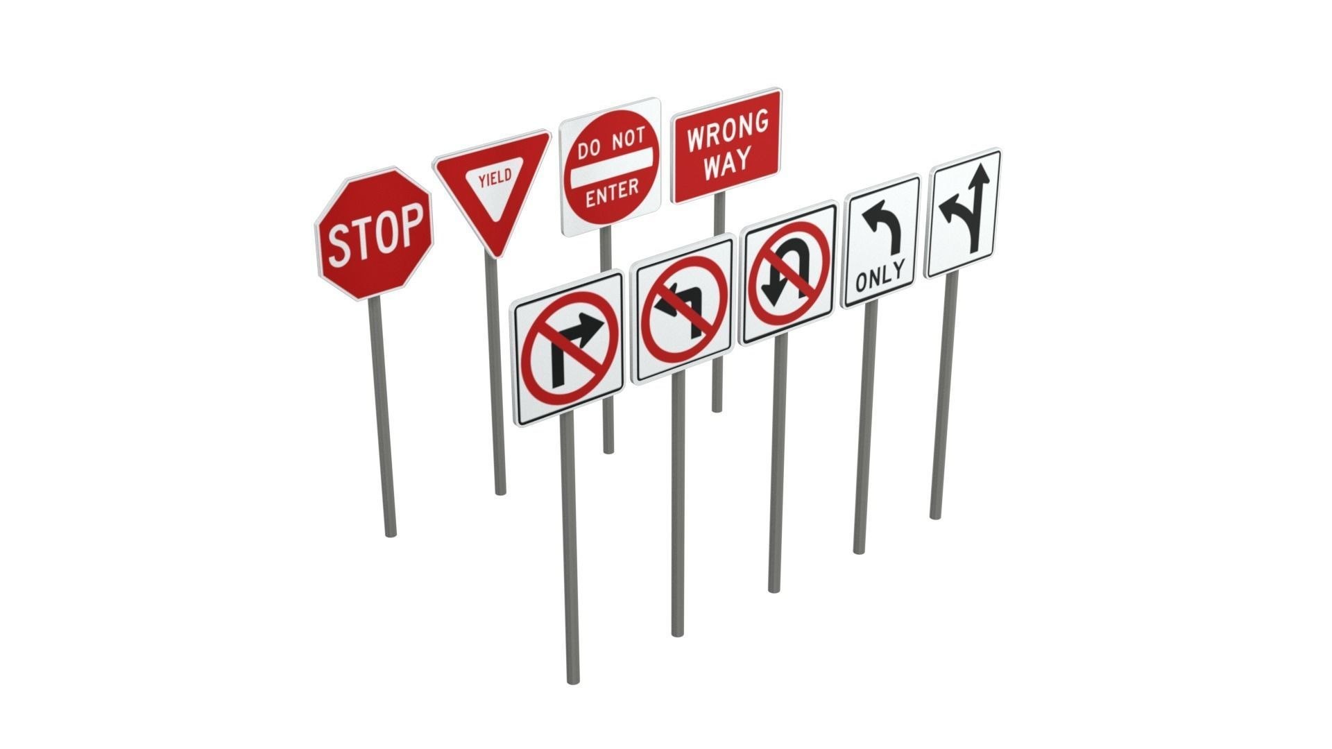 Road sign 3D model - TurboSquid 2170826