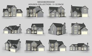 Neighborhood Houses Collection 10 Pack T2 3D model