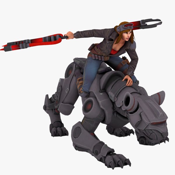 Awilix queen girl woman female warrior With ROBOT Jaguar 3D