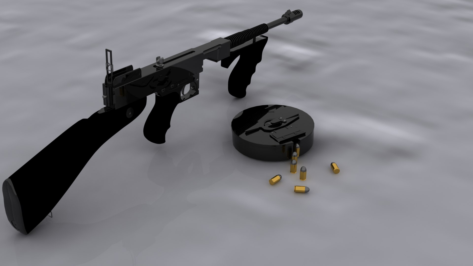 Tommy Gun Bullets 3d Model