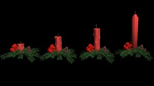 candles christmas set 3D model