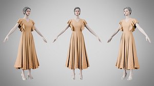 3D Dress 45 Fawn model