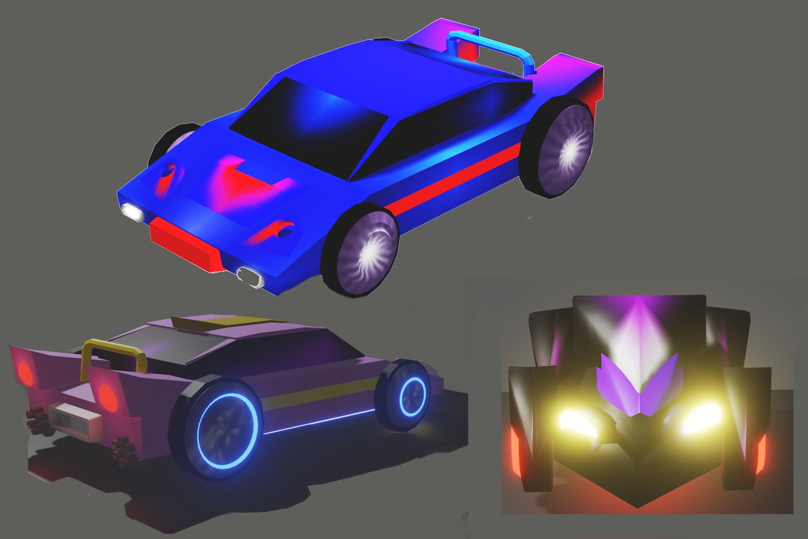 3D CARS Collection 3 Cars LOW POLY Model - TurboSquid 2201156