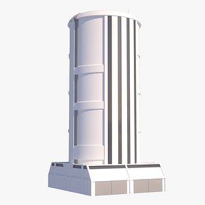 3D Industrial Building 02 - Low-poly Storage Tower Silo