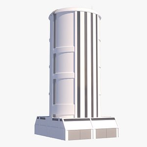 Industrial Building 02 - Low-Poly Storage Tower Silo