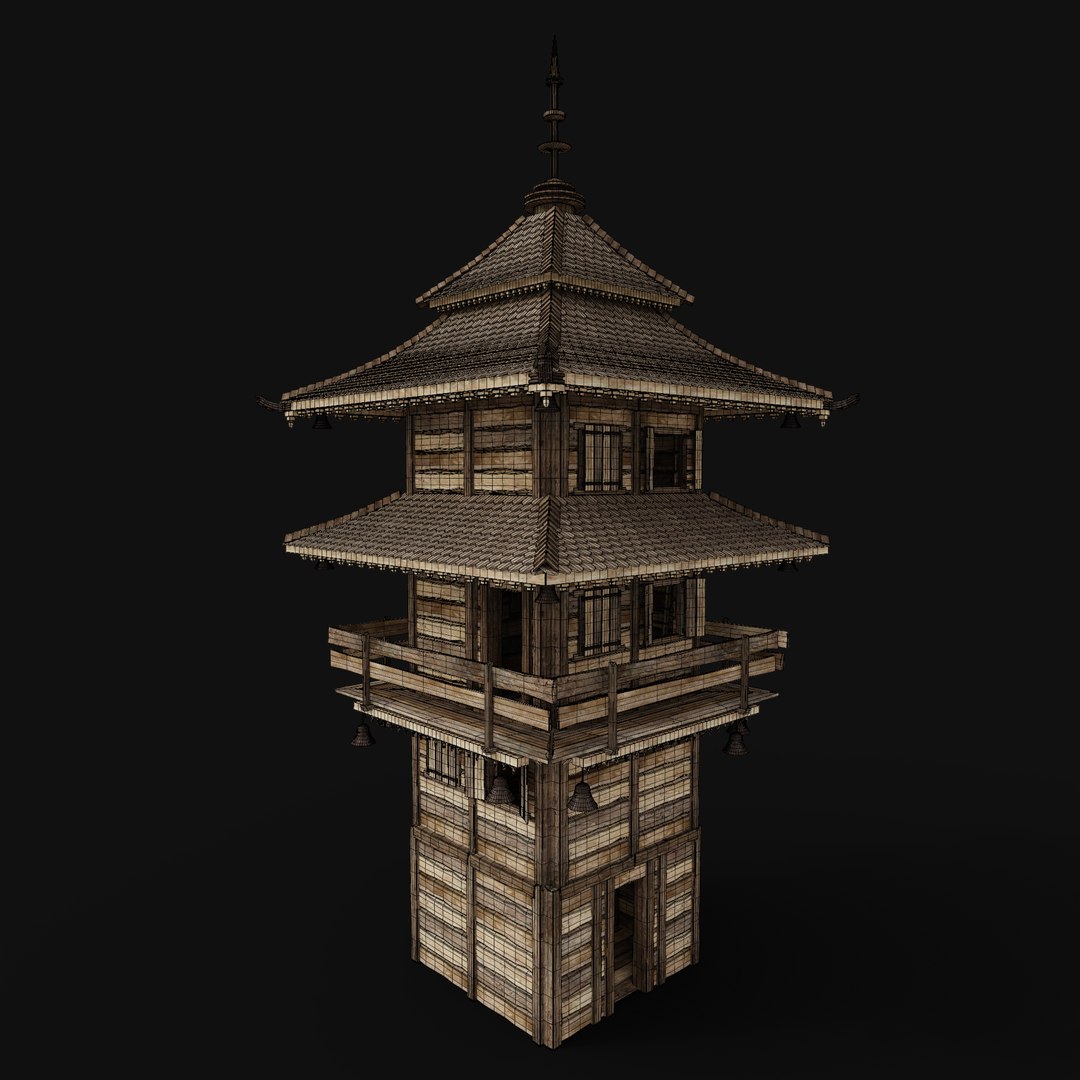 FEUDAL JAPAN CHINESE TOWER DOJO WATCHTOWER SAMURAI NINJA PACK 3D ...