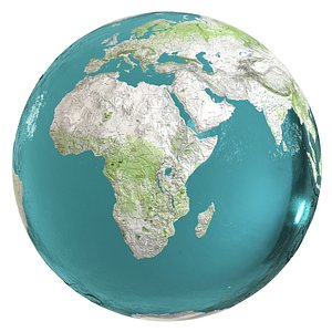 Earth Water 3D Globe Map 3D model