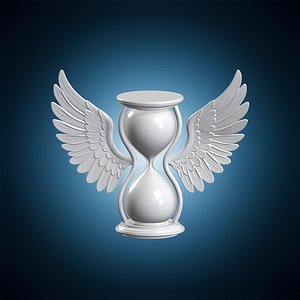 Winged Hourglass Sculpture 3D Print Model