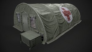 modern military tent enhanced 3D