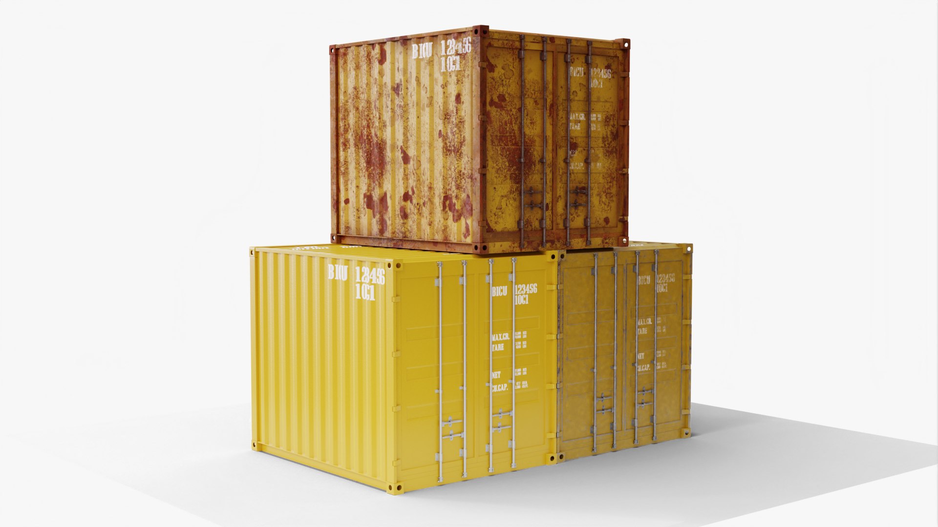 3D 10Ft Cargo Container - Yellow - TurboSquid 1972174